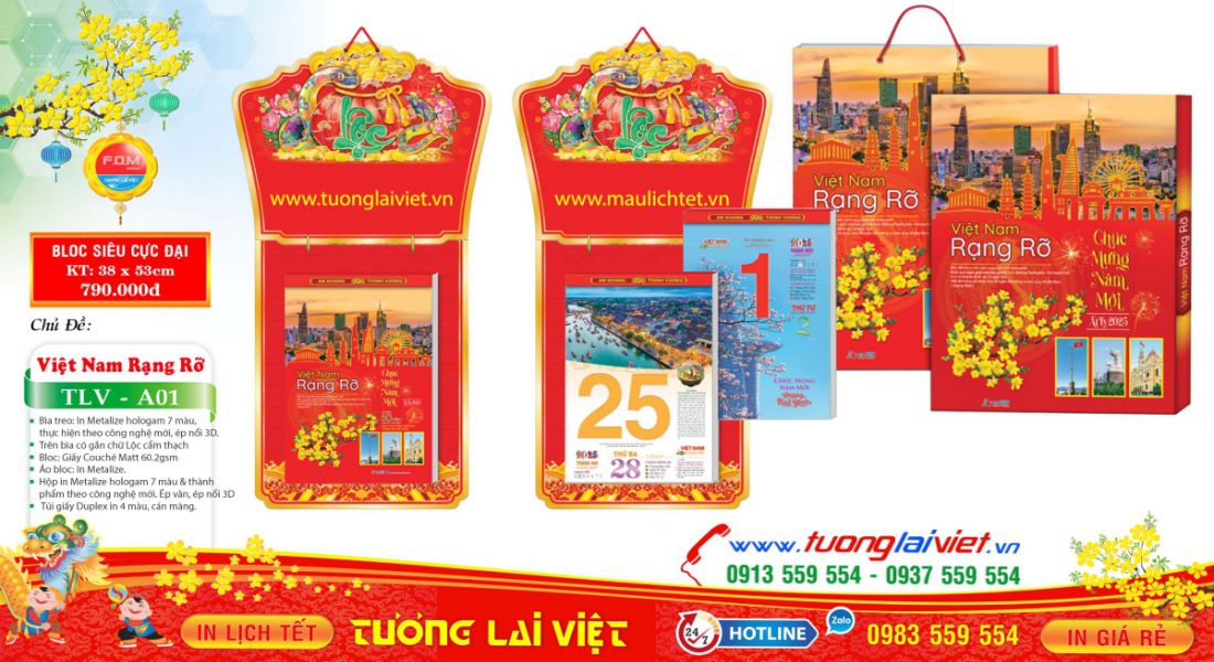 In Lịch Tết Mẫu TLV giá rẻ