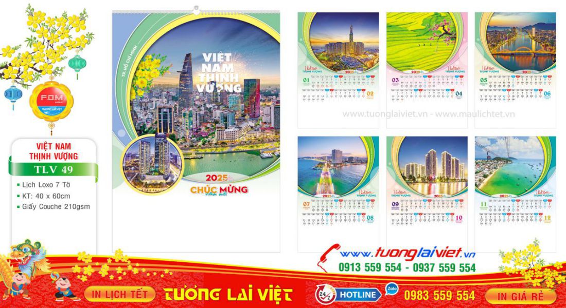 Mẫu Lịch Tờ Cảnh Đẹp Việt Nam