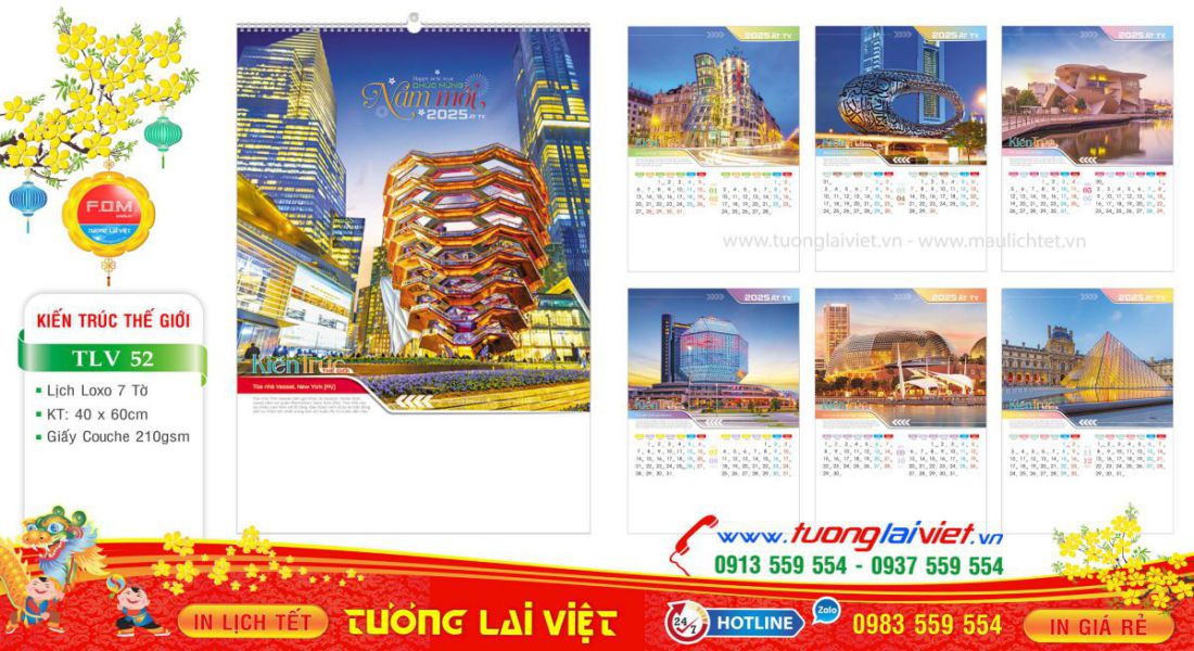 Mẫu Lịch Tờ Kiến Trúc