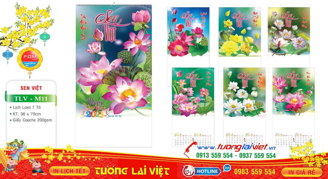 Mẫu Lịch Tờ Sen Việt