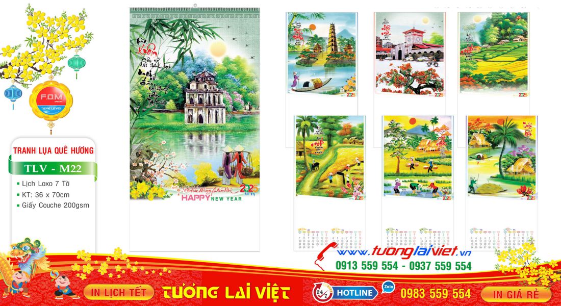 Mẫu Lịch Tờ Tranh Lúc Quê Hương