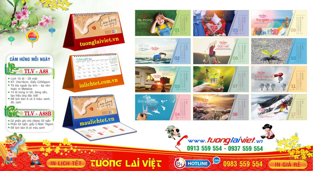 Mẫu Lịch Để Bàn Cảm Hứng Mỗi Ngày
