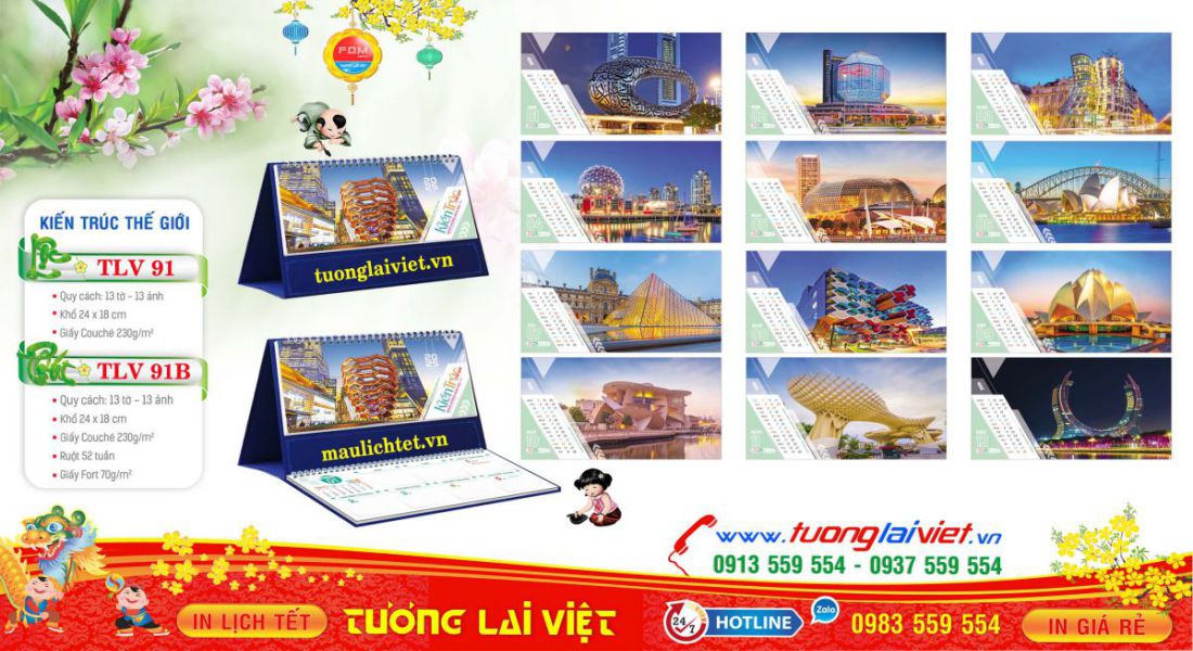 Mẫu Lịch Để Bàn Kiến Trúc